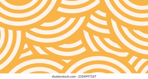 Noodle Ramen Pattern background. Pasta food texture spaghetti geometric. Abstarct ramen ornament. Flat vector illustartion. Wave texture background