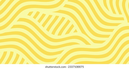 Noodle Ramen Pattern background. Pasta food texture spaghetti geometric. Abstarct ramen ornament. Flat vector illustartion. Wave texture background