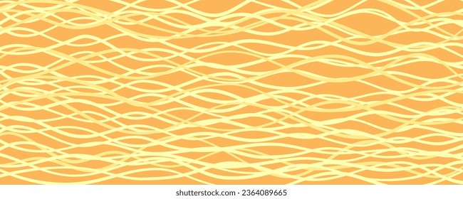 Noodle Ramen Pattern background. Pasta food texture spaghetti geometric. Abstarct ramen ornament. Flat vector illustartion. Wave texture background