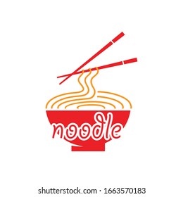 Noodle Ramen Restaurant Logo Design Vector. 