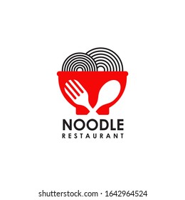 Noodle restaurant with bowl icon vector illustration template