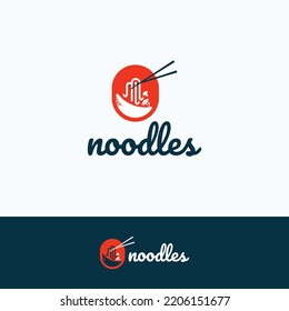 Noodle restaurant and food logo. Chinese noodle logos