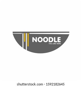 Noodle restaurant and food logo template , Noodle in Bowl Logo