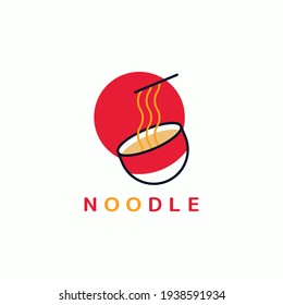 Noodle restaurant and food logo vector design
