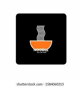 Noodle restaurant logo and food logo template , Noodles in bowl vector 