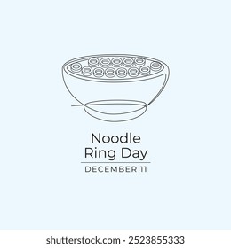 Plantilla de diseño de Vector de día de anillo de fideos buena para el uso de celebración. Diseño de día de anillo de fideos. dibujo de línea continua. eps 10.
