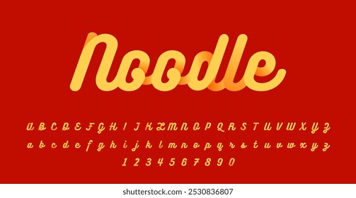 Noodle Script es una tipografía estrafalaria y dibujada a mano con curvas suaves y fluidas y trazos divertidos. Perfecto para diseños divertidos, logotipos o marcas casuales, agrega una sensación creativa y alegre a cualquier proyecto