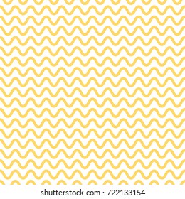 Noodle seamless pattern. Yellow and white waves. Abstract wavy background. Vector illustration.