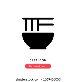 Noodle sign icon vector, food symbol vector illustration for web and mobil app isolated on grey background