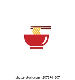 Noodle simple flat color icon vector illustration