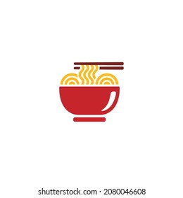 Noodle simple flat color icon vector illustration