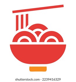 Noodle Solid red illustration vector and logo new year icon perfect. Icon sign from modern collection for mobile concept and web.
