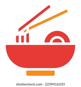 Noodle Solid red illustration vector and logo new year icon perfect. Icon sign from modern collection for mobile concept and web.