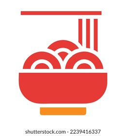 Noodle Solid red illustration vector and logo new year icon perfect. Icon sign from modern collection for mobile concept and web.