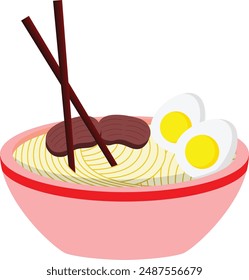 Noodle soup in a bowl