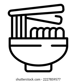 Noodle soup icon outline vector. Japan food. Asian restaurant