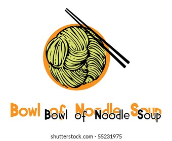 Noodle soup illustration