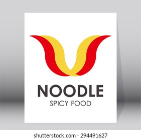 Noodle spicy food culinary restaurant logo element design vector shape business symbol icon template company