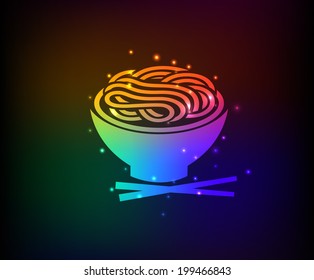 Noodle symbol,Rainbow vector