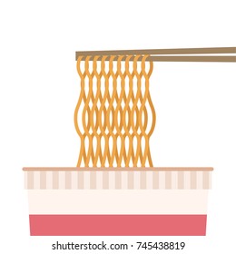 noodle vector cartoon. free space for text.