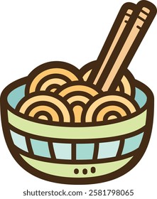 Noodle vector doodle illustration and graphic