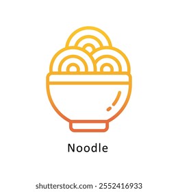 Noodle Vector Gradient outline Icon. Eps10 File