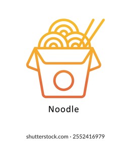Noodle Vector Gradient outline Icon. Eps10 File
