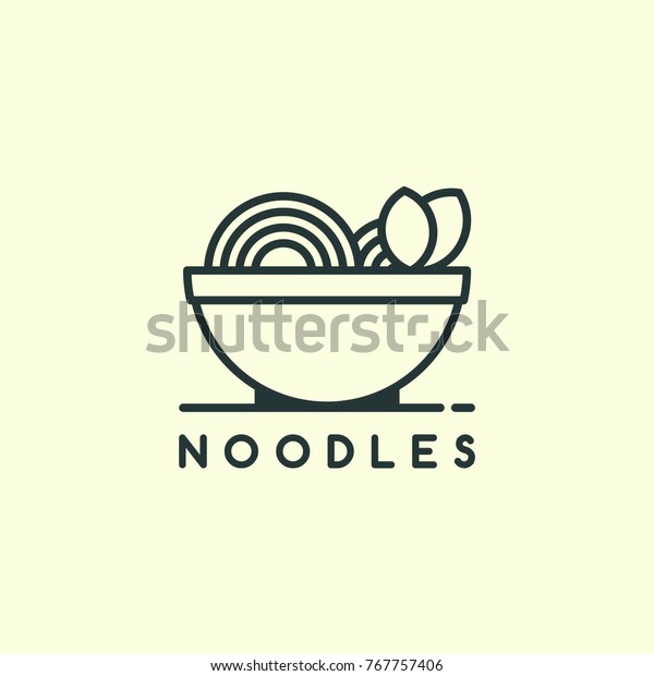 Noodle Vector Illustration Noodles Line Art Stock Vector (Royalty Free