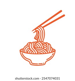 Noodle, Noodle Vector Image, Noodle Symbol Icon, Noodle Bowl and Chopsticks Vector Image.