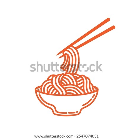 Noodle, Noodle Vector Image, Noodle Symbol Icon, Noodle Bowl and Chopsticks Vector Image.