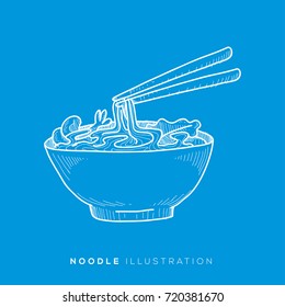 Noodle Vector Lineart Illustration