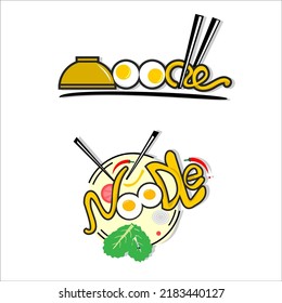 Noodle vector logo with bowl egg for ornament suitable for food logo