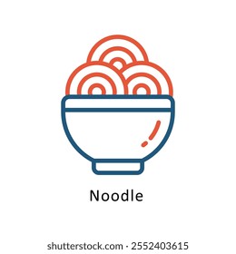 Noodle Vector Two Colors outline Icon. Eps10 File