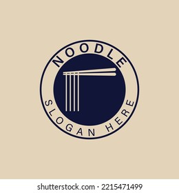 Noodle vintage logo, icon and symbol, with emblem vector illustration design