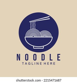 Noodle vintage logo, icon and symbol, vector illustration design