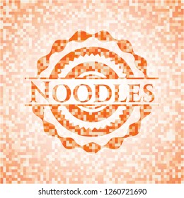 Noodles abstract orange mosaic emblem