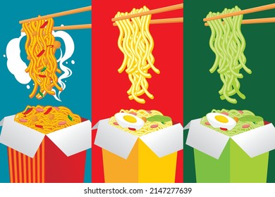 Noodles. Asian food. Noodle food vector illustration