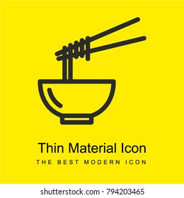 Noodles In a Bowl bright yellow material minimal icon or logo design