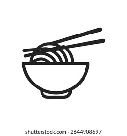 "Macarrão em tigela com design de ícone Chopsticks"