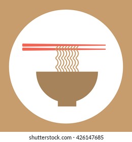 Noodles bowl with chopsticks Stylish banner for Food business industry