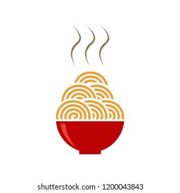 noodles bowl food healthy vegetables - ramen spaghetti delicious vector illustration