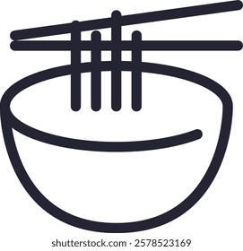 Noodles in a Bowl Icon abstract decoration beautiful  drawing 