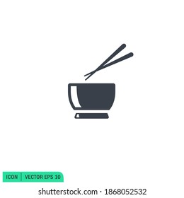 noodles bowl icon restaurant symbol logo template simple design element