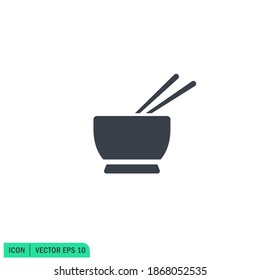 noodles bowl icon restaurant symbol logo template simple design element
