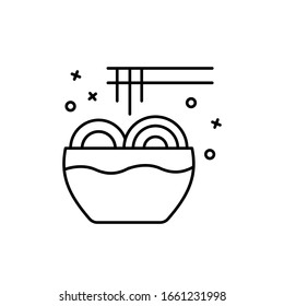 Noodles, bowl icon. Simple line, outline vector Chinese new year icons for ui and ux, website or mobile application