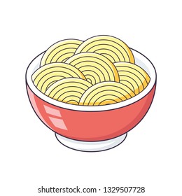 Noodles bowl isolated