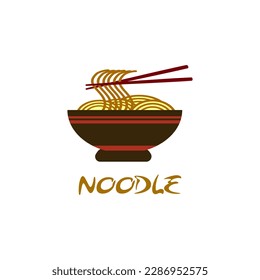 noodles in bowl for logo template