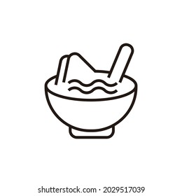 noodles and bowls design isolated on white background