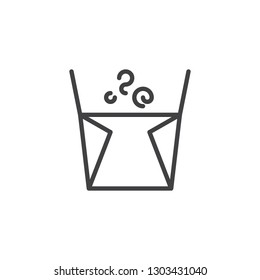 Noodles box line icon. linear style sign for mobile concept and web design. Chinese fast food delivery outline vector icon. Symbol, logo illustration. Pixel perfect vector graphics