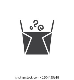 Noodles box vector icon. filled flat sign for mobile concept and web design. Chinese fast food delivery simple solid icon. Symbol, logo illustration. Pixel perfect vector graphics